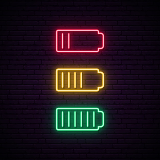 Set van batterijneon.