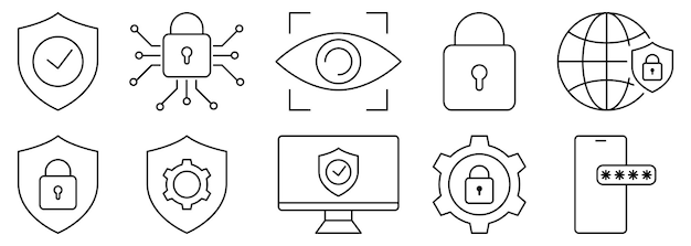 Set van beveiligingsiconen