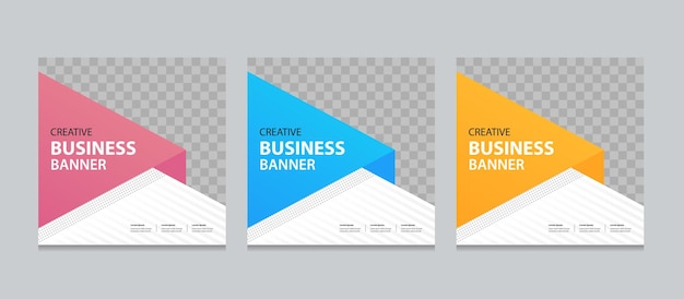 Vector set van bewerkbare vierkante business web banner ontwerp sjabloon