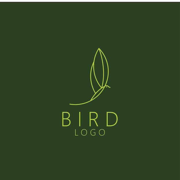 Vector set van bird logo sjabloon met lijn kunststijl