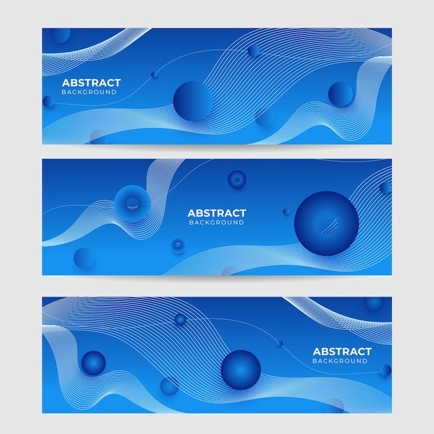 Set van blauwe abstracte banner achtergrond