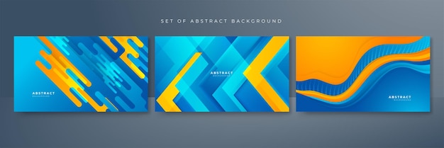 Vector set van blauwe en gele abstracte achtergrond