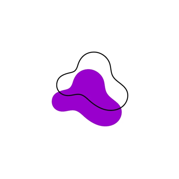 set van blob elementen met de hand getekende cartoon