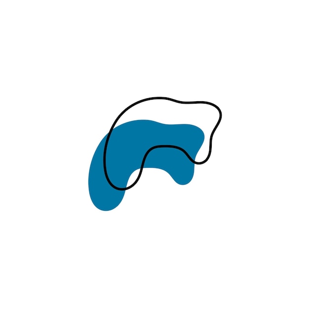 set van blob elementen met de hand getekende vector kunst
