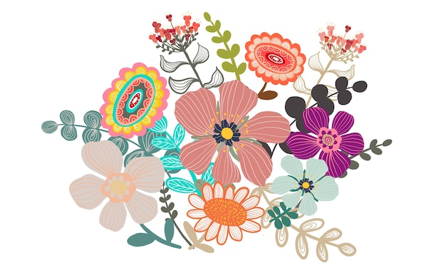 Set van bloem boeket ontwerp vector