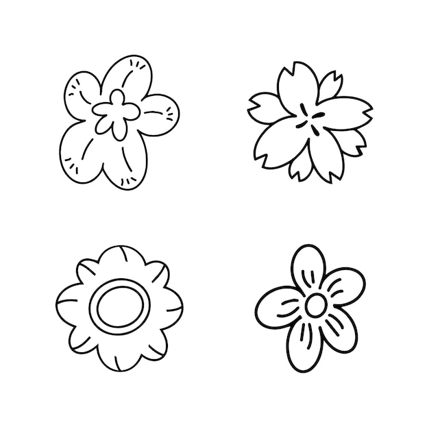 Set van bloemen of bloemen voor de postersticker van de elementdecoratie