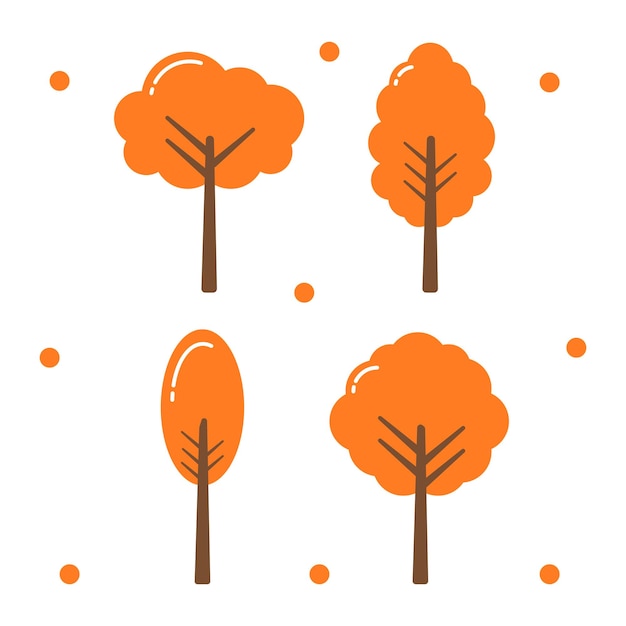 Set van bomen illustratie