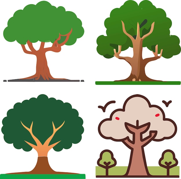 set van boom pictogram vector
