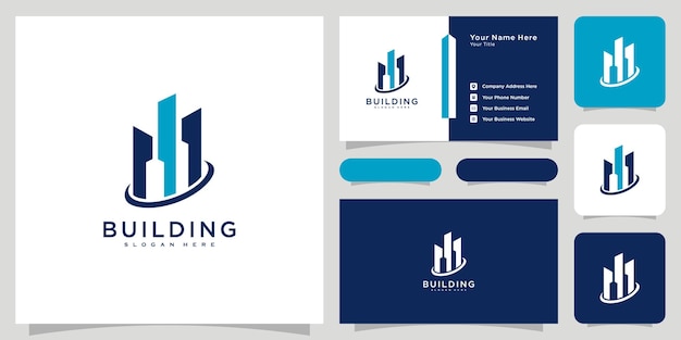 Set van Building logo city building voor inspiratie voor logo-ontwerp