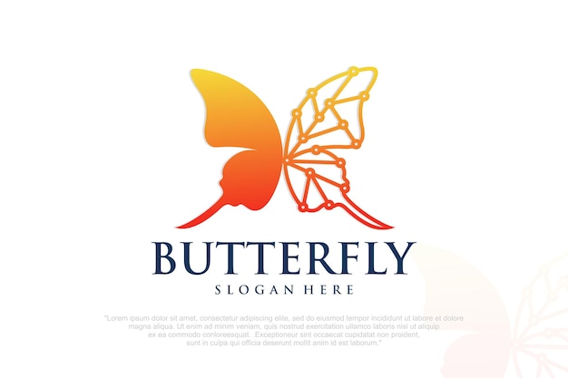 set van Butterfly logo Luxury lijn logo ontwerp Butterfly symbool logo Vector illustratie.