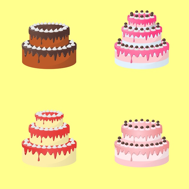 Set van cake vector