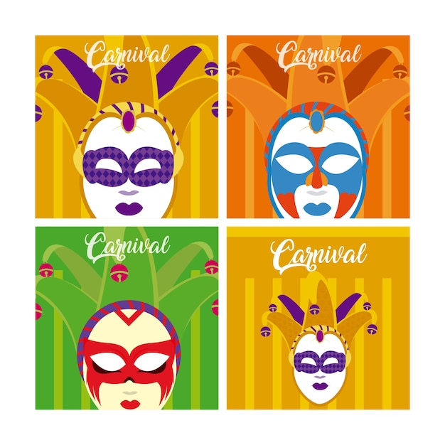 Set van carnaval kaarten collectie