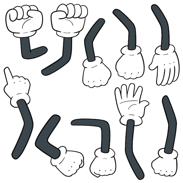 Vector set van cartoon arm