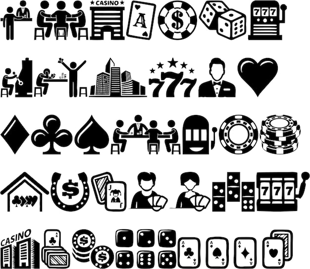 Vector set van casino iconen vector