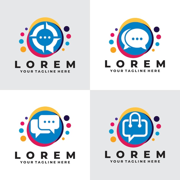 Vector set van chatten logo vector ontwerpsjabloon