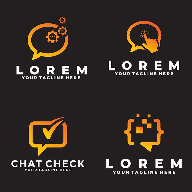 Set van chatten logo vector ontwerpsjabloon