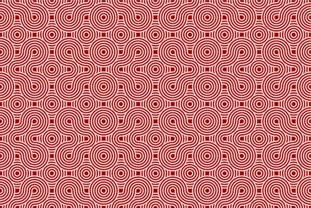 Set van Chinees en Japans naadloos patroon op rode achtergrond Afgeronde geometrische structuurpatroon