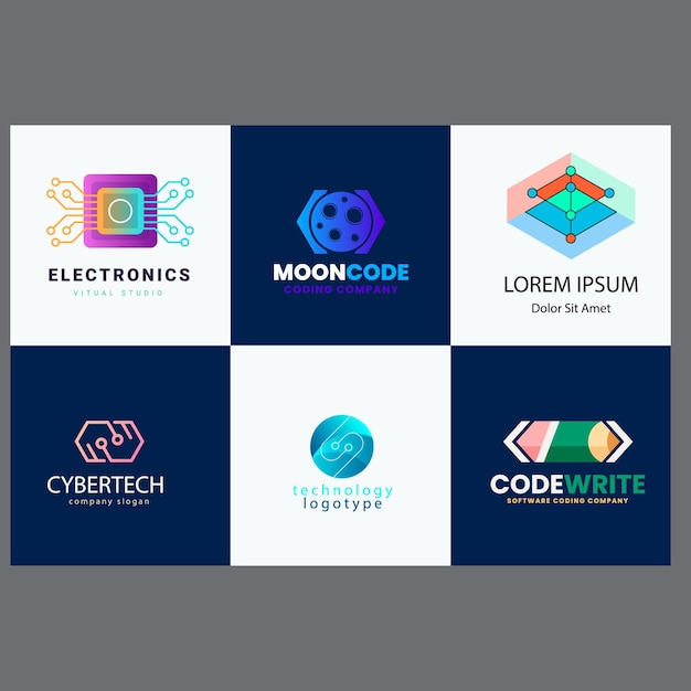 Set van Code Boost Logo ontwerpen concept vector Rocket Code logo sjabloon icoon vector