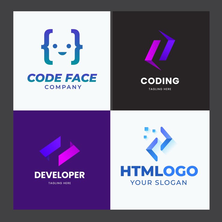 Vector set van codes en sjablonen voor het ontwerp van het logo van het documentsymbool