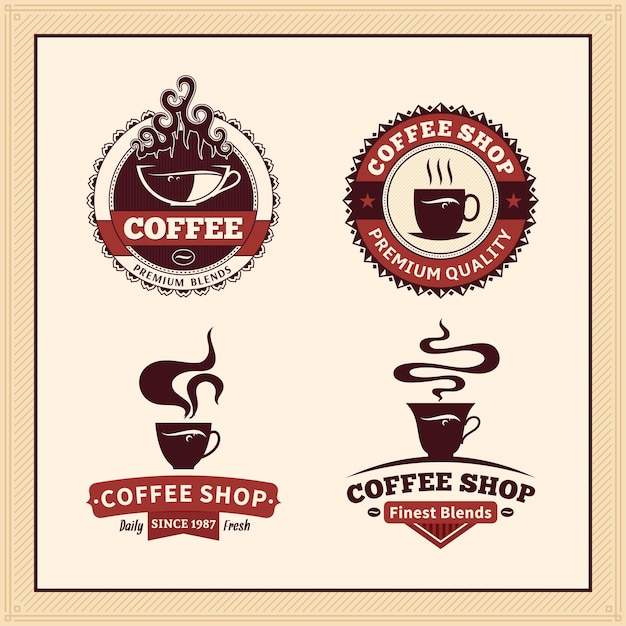 Set van coffeeshop-logo