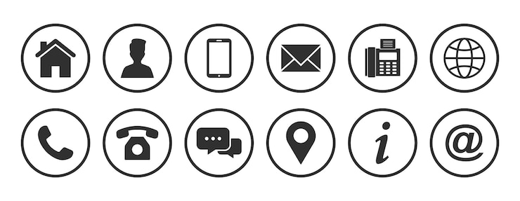 Vector set van contact- en webpictogrammen