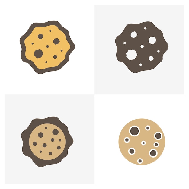 Set van cookies Logo ontwerp Vector sjabloon pictogram symbool creatieve ontwerpconcepten