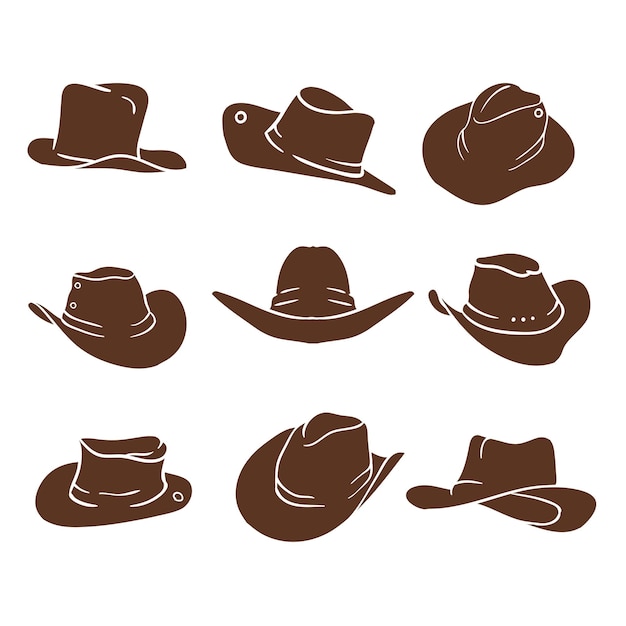 Vector set van cowboyhoed illustratie kleding mode