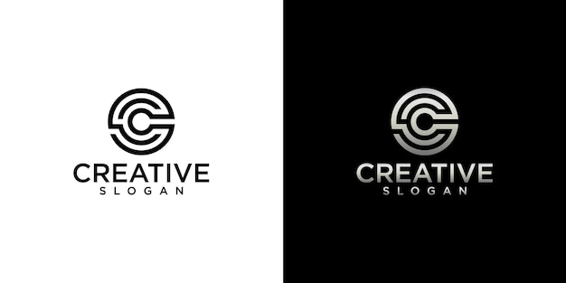 Set van creatief monogram c logo-ontwerp