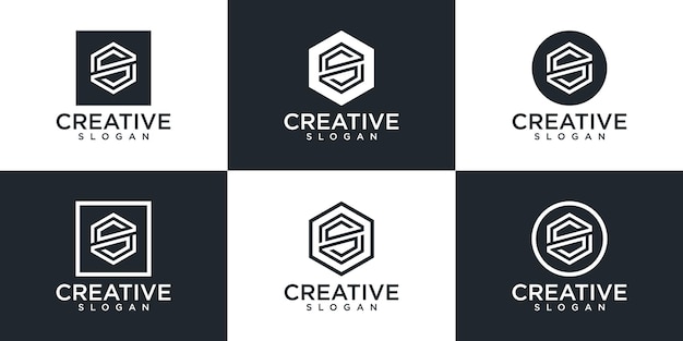 Set van creatief monogram logo-ontwerp