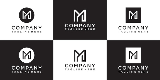 Set van creatief monogram logo-ontwerp
