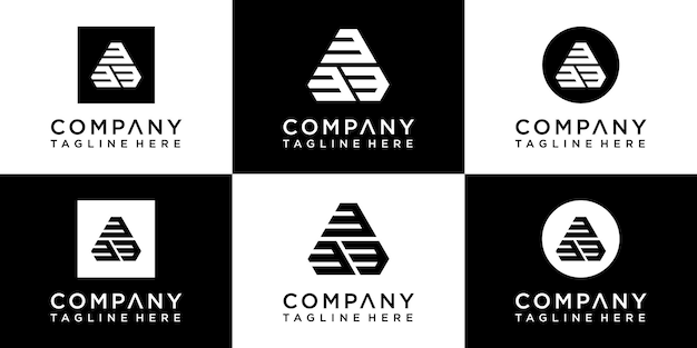 Set van creatief monogram logo-ontwerp