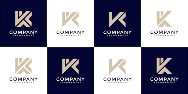set van creatieve abstracte letter k logo-ontwerpcollectie