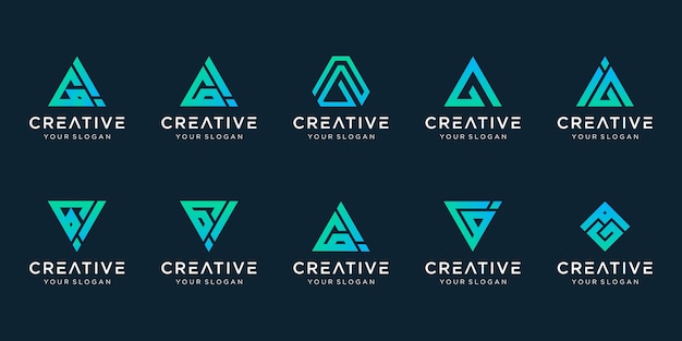Set van creatieve abstracte monogram logo.