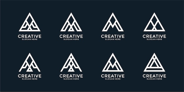 Set van creatieve brief een logo-sjabloon