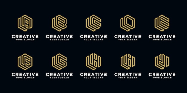 Set van creatieve brieven logo's