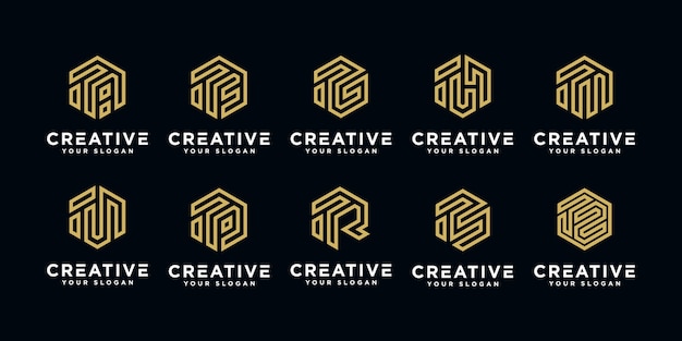 Set van creatieve brieven logo's