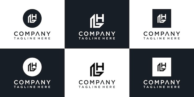 Set van creatieve eerste monogram l logo-ontwerp