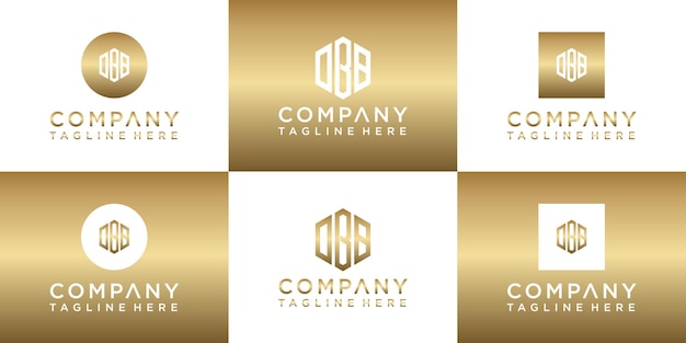 Set van creatieve gouden monogram logo-ontwerp