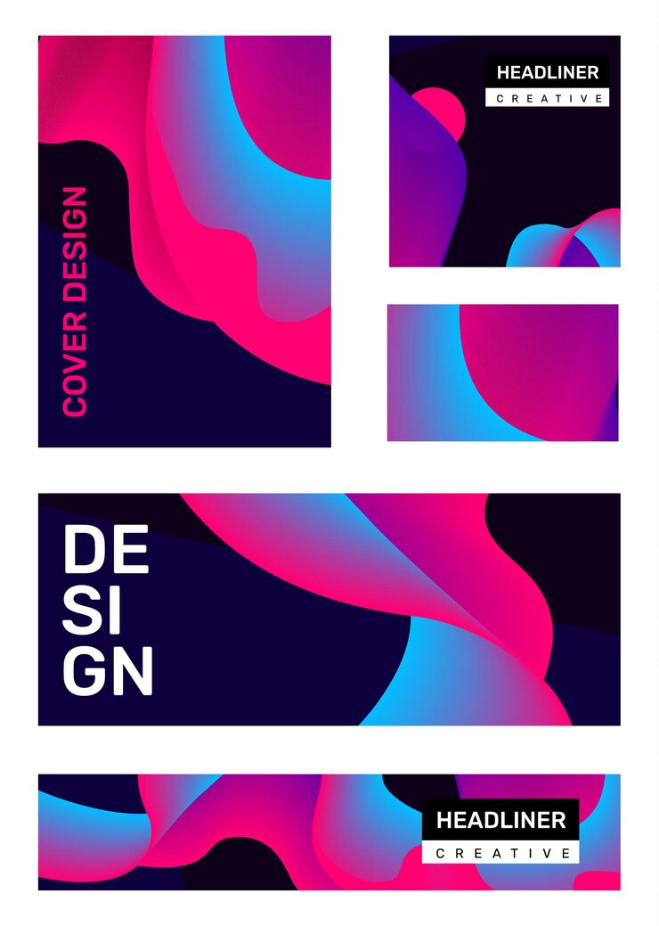 Vector set van creatieve heldere abstracte illustratie met koptekst zakelijke abstractie