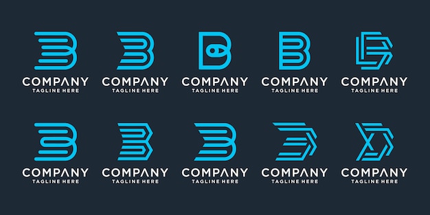 Set van creatieve letter b logo ontwerp inspiratie