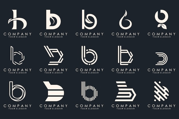 Set van creatieve letter b logo vector design bundel inspiratie