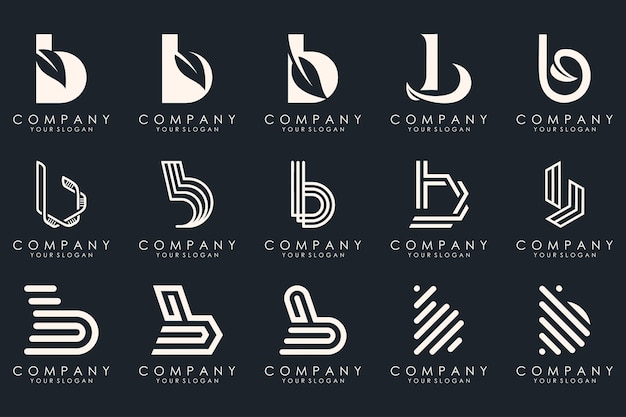 Set van creatieve letter b logo vector design bundel inspiratie