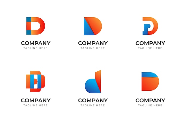Set van creatieve letter D logo ontwerpsjabloon collectie