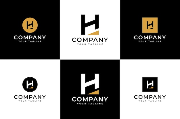 Set van creatieve letter h logo-ontwerp voor alle toepassingen