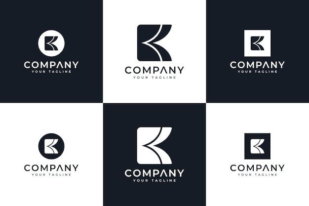Set van creatieve letter k logo-ontwerp voor alle toepassingen