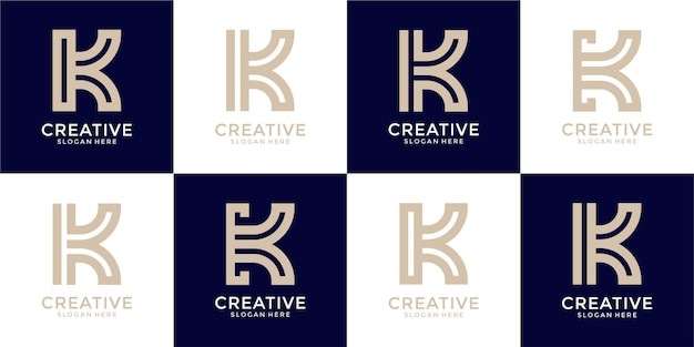 Set van creatieve letter k logo-ontwerp