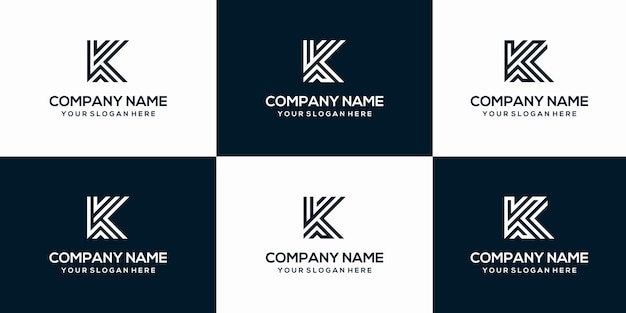 Set van creatieve letter k logo ontwerpsjabloon