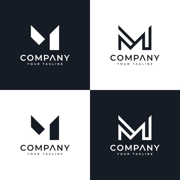 Set van creatieve letter m logo-ontwerp voor alle toepassingen