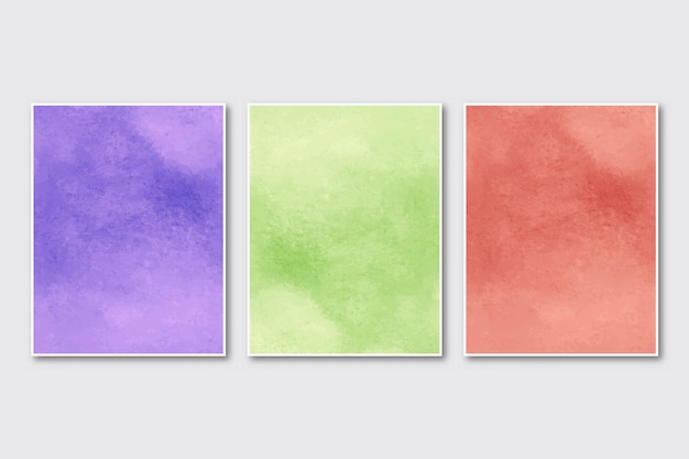 Set van creatieve minimalistische handgeschilderde kaarten met abstracte aquarel
