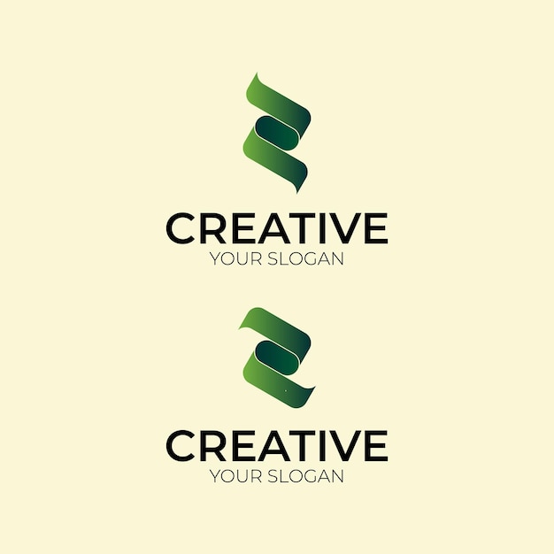 Vector set van creatieve monogram beginletter z moderne minimale logo ontwerpsjabloon.